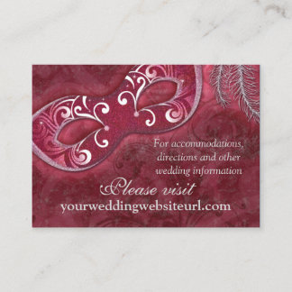 Burgundy Silver MasqueraBoll Bröllop webbplats Tilläggskort