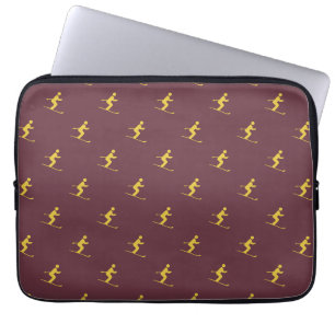 Burgundy Skier Laptop sleeve