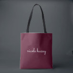 Burgundy-skript | Snyggt Monogram Modern Tygkasse<br><div class="desc">En enkel anpassningsbar i en avslappnad som är handskriven i en enfärgad Burgundy-snyggt. Monogrammet kan lätt vara personlig för att göra en design så unik som du är! Perfektens trendig-gåva eller tillbehör till tillfälle.</div>