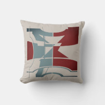 Burgundy Slate Blue Grått Curved Geometric Design