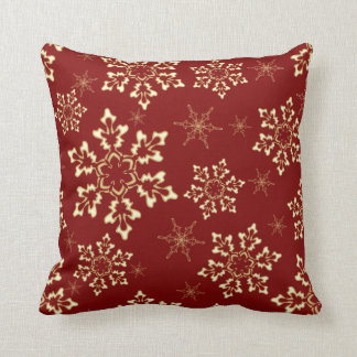 Burgundy snöflingor kudde