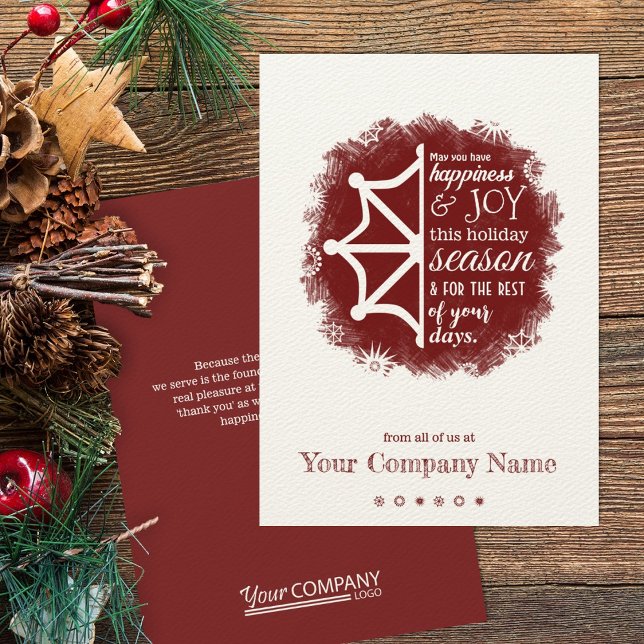 Burgundy Snowflake Business Helgdag Card Inbjudningar (burgundy company holiday cards)