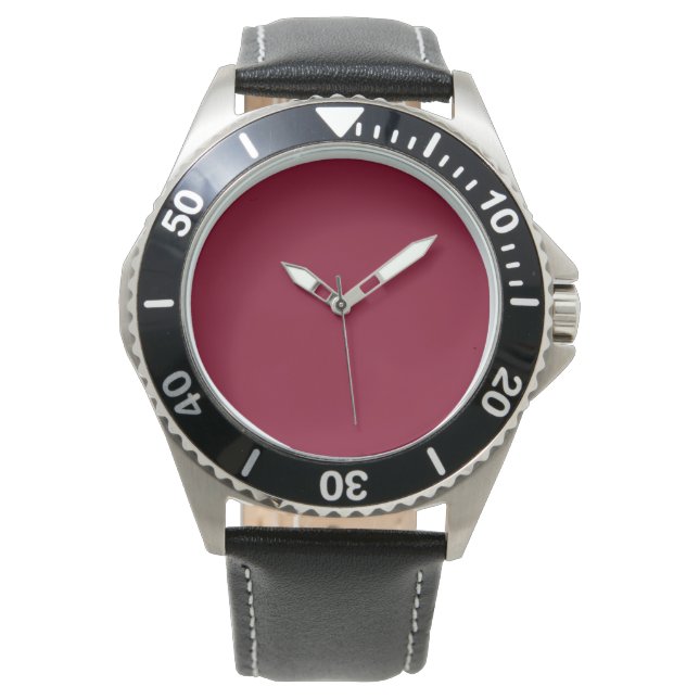 Burgundy Solid Färg Armbandsur (Framsida)