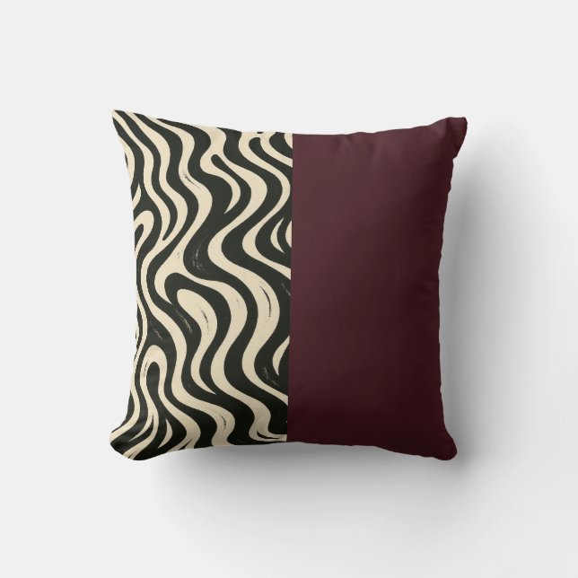Burgundy Split Throw Pillow Kudde (Framsida)