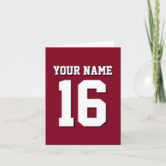 Burgundy Sporty Team Jersey Anteckningskort