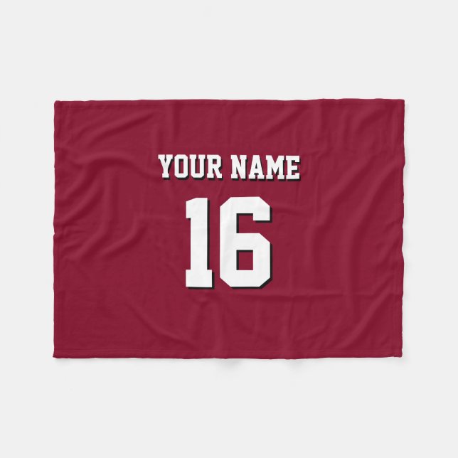 Burgundy Sporty Team Jersey Fleecefilt (Framsidan (Horisontell))