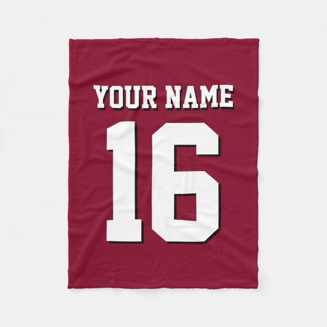 Burgundy Sporty Team Jersey Fleecefilt (Framsidan)