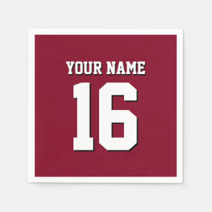 Burgundy Sporty Team Jersey Pappersservett