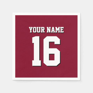 Burgundy Sporty Team Jersey Pappersservett