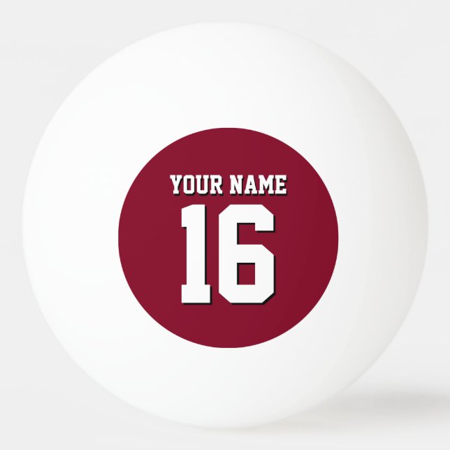 Burgundy Sporty Team Jersey Pingisboll (Framsidan)