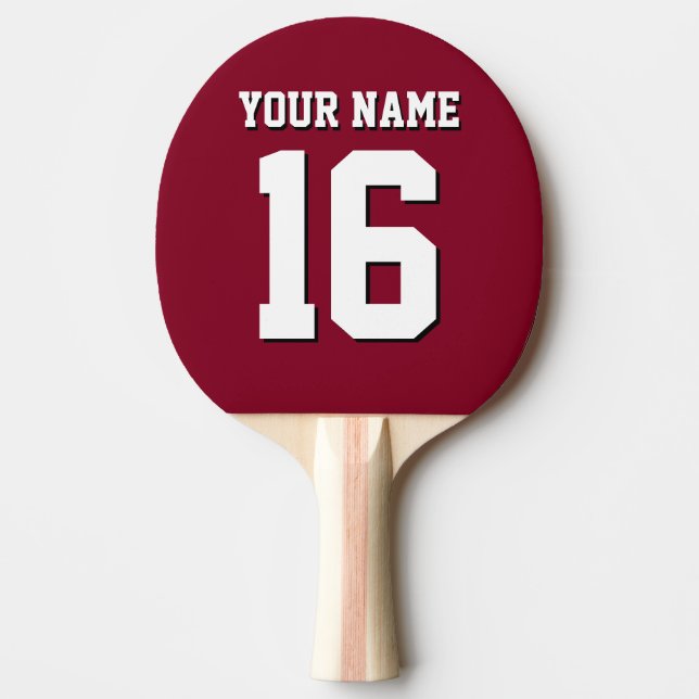 Burgundy Sporty Team Jersey Pingisracket (Framsidan)