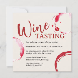 Burgundy Stain Wine Tasting Invitation Inbjudningar