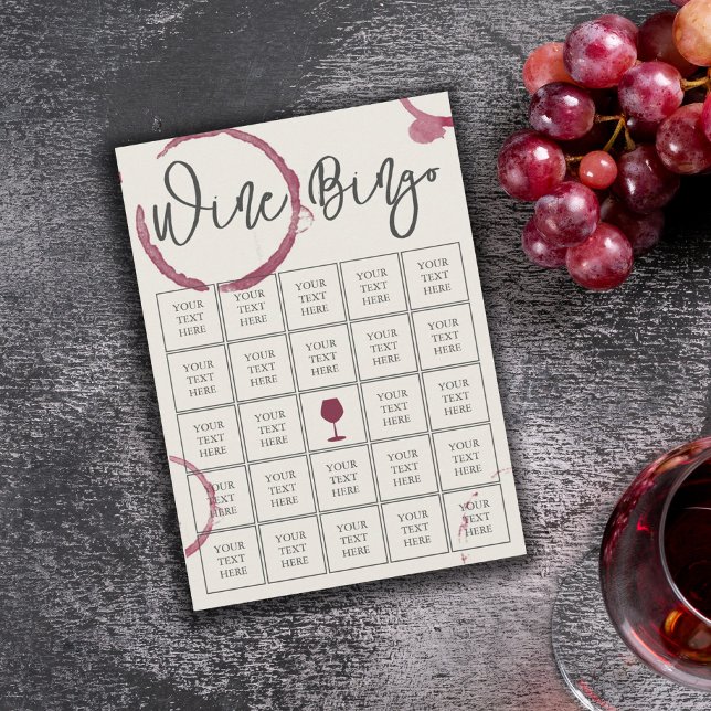 Burgundy Stains Vin Bingo Card Inbjudningar (Skapare uppladdad)