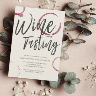 Burgundy Stains - Vin Tasting Party Inbjudningar