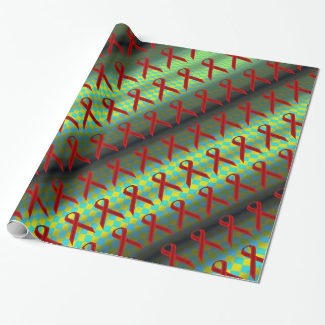 Burgundy Stand Ribbon Mönster av Kenneth Yoncich Presentpapper (Utrullad)