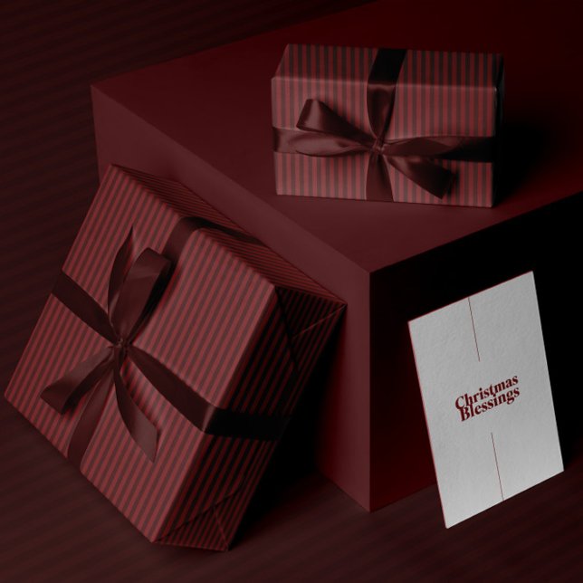 Burgundy Stripe Wrapping Paper Presentpapper (Skapare uppladdad)