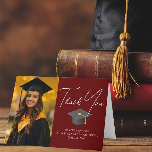 Burgundy Student Photo Chic Anpassningsbar Student Tack Kort