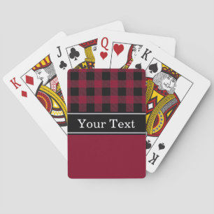 Burgundy Svart Buffalo Rutig Randig CBN Monogram Casinokort