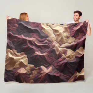 Burgundy Tan Topography Ligcape med citattecken fö Fleecefilt
