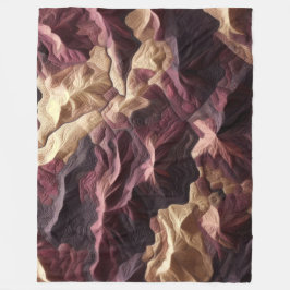 Burgundy Tan Topography Ligcape med citattecken fö Fleecefilt