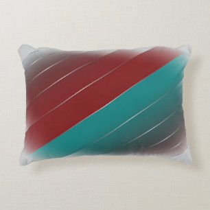 Burgundy teal på grått prydnadskudde
