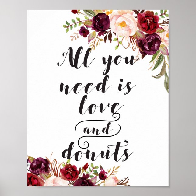 Burgundy-tecken Poster (Framsidan)