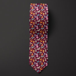 Burgundy Tecknad Cats Montage Slips