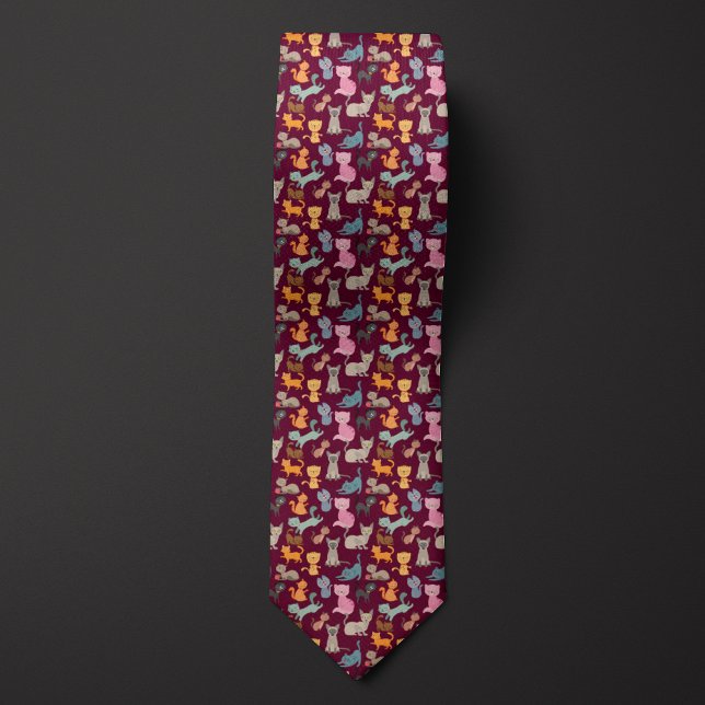 Burgundy Tecknad Cats Montage Slips (Skapare uppladdad)