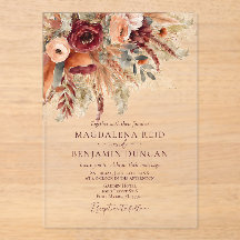 Burgundy Terracotta Florals Pampas Grass Wedding