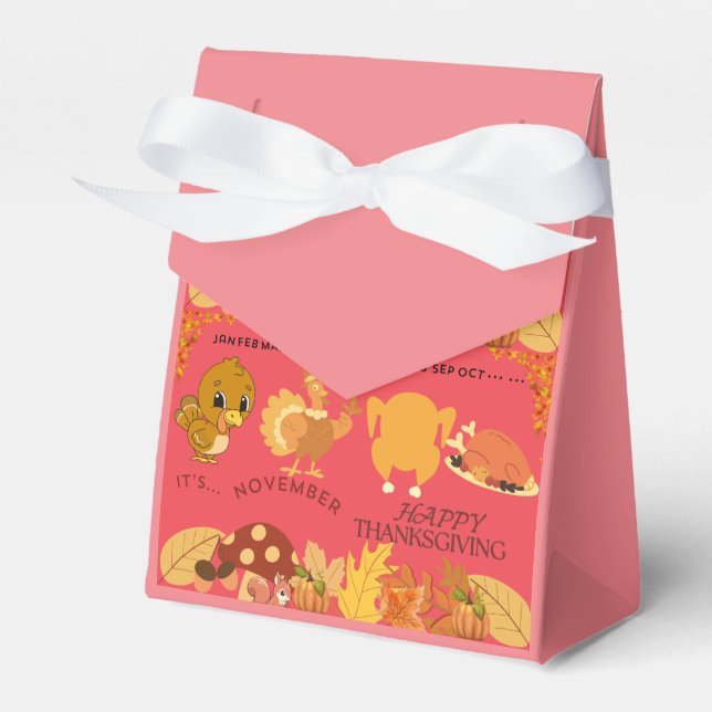 Burgundy - Thanksgiving Tält Boxes Presentaskar (Framsidan Sidan)