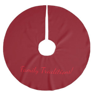 Burgundy Träd Skirt Julgransmatta Borstad Polyester