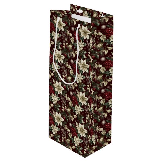Burgundy Traditional Christmas Floral (Framsidan Vinklad)
