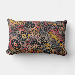 Burgundy Tranquil Oval Corals Original Abstrakt Lumbarkudde