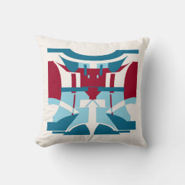 Burgundy Turcos Blue White Southwest Art look Kudde