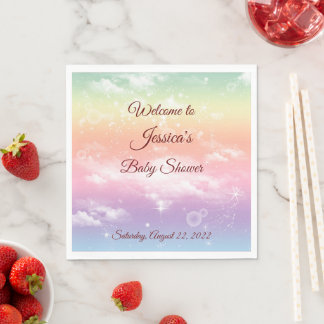 Burgundy Twinkle Twinkle Little Star Baby Shower Pappersservett