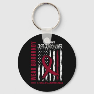 Burgundy Underbar Granddotters sickle Cell Awarene Nyckelring