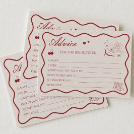 Burgundy Valentine Bridal Shower Advice Card Inbjudningar