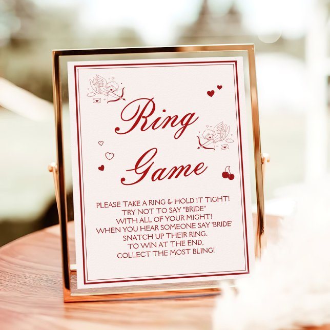 Burgundy Valentine Bridal Shower Ring Game  Poster (Skapare uppladdad)