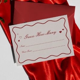 Burgundy Valentine Bröllopsdusch Gissa Hur Många Tilläggskort