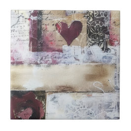 Burgundy Valentine Design Series 14 Kakelplatta