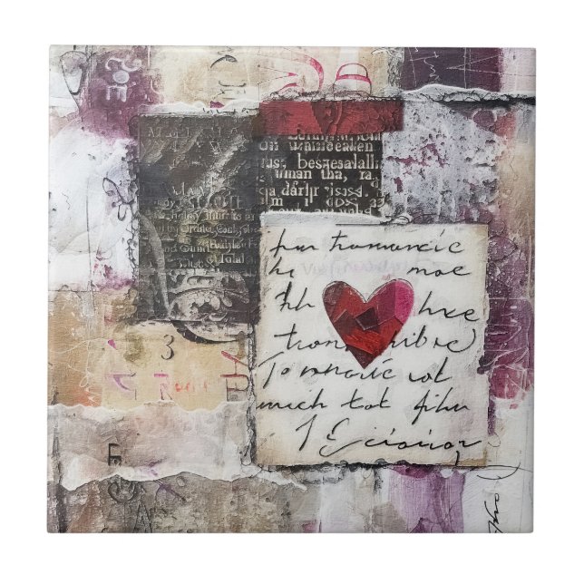 Burgundy Valentine Design Series 8 Kakelplatta (Framsidan)