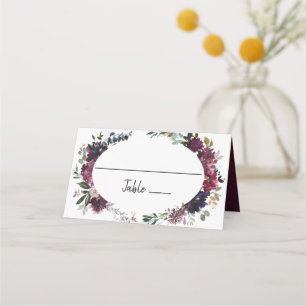 Burgundy Vår och Blommigt Bröllop-platskort Placeringskort