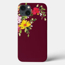 Burgundy vattencolor blommigt chic snyggt