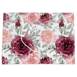 Burgundy  vattenfärgsblommigt