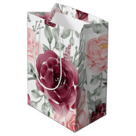 Burgundy vattenfärgsblommigt