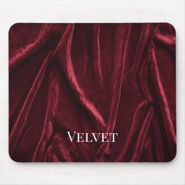 Burgundy Velvet Drapes Mousepad Musmatta (Framsidan)