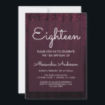 Burgundy Velvet Hearts 18:e Födelsedagsfesten Inbjudningar<br><div class="desc">Burgundy avbröt 18 foil Hearts on Wood Party bjudits in. Den här inbjudan är perfekt för Marsala Hearts Confetti Girly 18:e (artonde) Födelsedagsfesten som tittar fira i Burgundy. Kontakta designern om du vill ha matchande artiklar.</div>