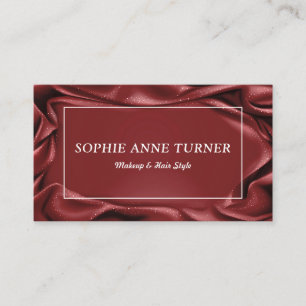 Burgundy Velvet Professionell Makeup Hair Stil Visitkort