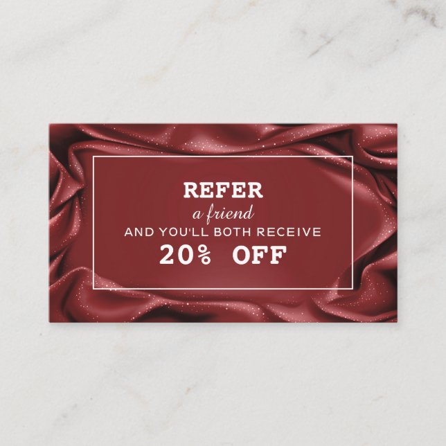 Burgundy Velvet White Ram Makeup Artist Rabattkort (Framsida)