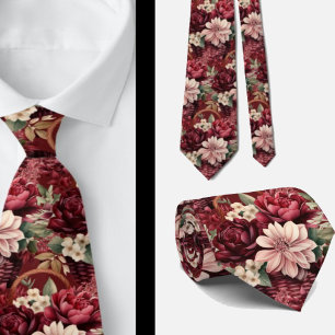 Burgundy Vin Boho Watercolor Flowers Slips